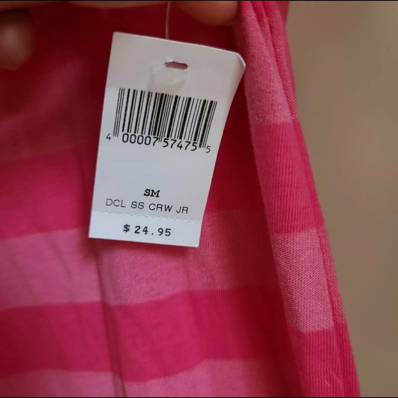 NWT Disney Cruise Line Juniors Pink Stripped Tshirt Size Small - Picture 3 of 4